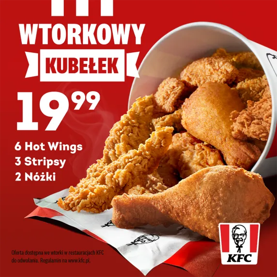 kurczaki KFC w kubełku 