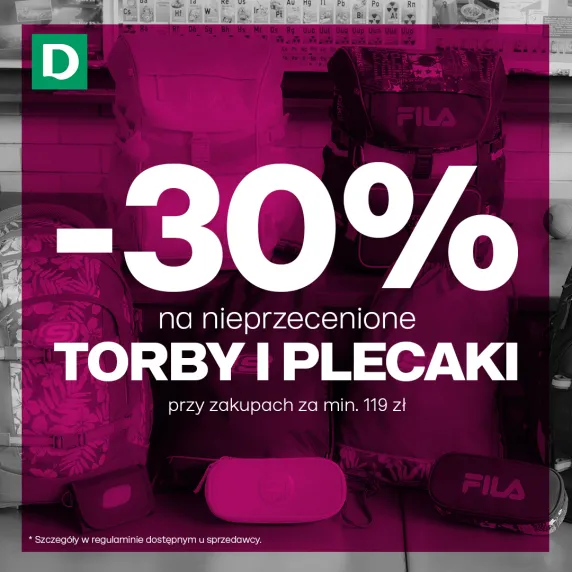 Biały napis na różowym tle.