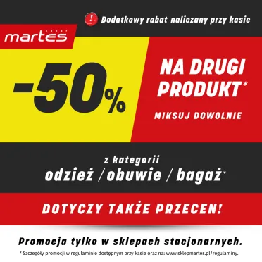 treść promocji na żółto, czerwono, czarnym tle 