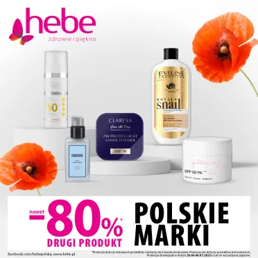 kosmetyki polskie na białym tle oraz maki 
