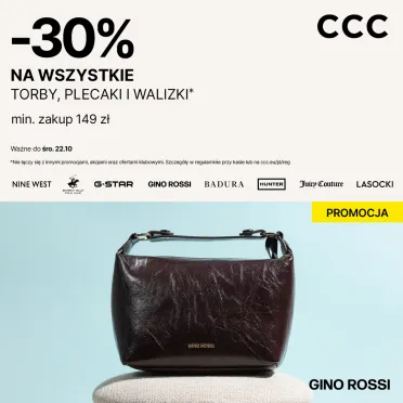 torebka czarna na błękitnym tle 