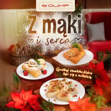 Jedzenie na czerwonym tle.