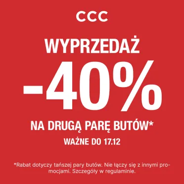 Biały napis na czerwonym tle.