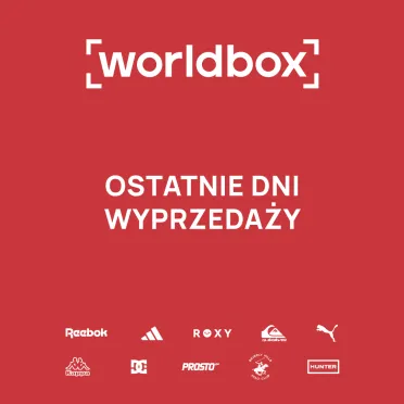 Biały napis na czerwonym tle.