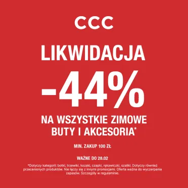 Biały napis na czerwonym tle.