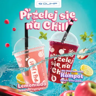 Napoje na niebieskim tle.