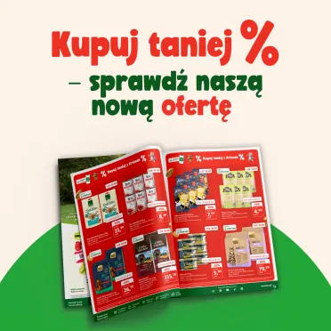 Czerwony napis na żółtym tle.